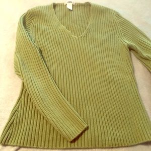 Old Navy V-Neck Lime Green Ribknit sweater